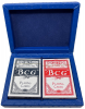 Blue Ostrich Leather Playing Card Box